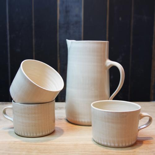 White Stripe Mugs and Jugs